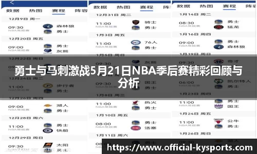 勇士与马刺激战5月21日NBA季后赛精彩回顾与分析